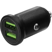 Deltaco USB-CAR128, Auto, Zigarettenanzünder, 12 V, Schwarz