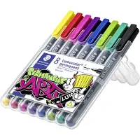 Staedtler Lumocolor Perm F 0,6Mm 8 Ass/Boks