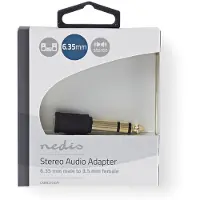 Nedis Stereo-Audio-Adapter - 6.35 mm Stecker - 3.5 mm Buchse - Vergoldet - Gerade - ABS - Anthrazit - 1 Stück - Box