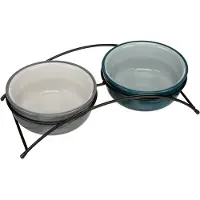 Trixie Set 2 Feeders 13 Cm Bowl Schwarz 0.25 L