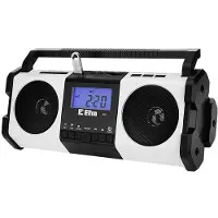 Eltra Maja radio with digital tuning, USB, dictaphone function, white and black