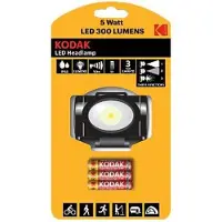 Kodak HEADLAMP 300, Stirnband-Taschenlampe, Schwarz, Rot, IP44, LED, 1 Lampen, 5 W