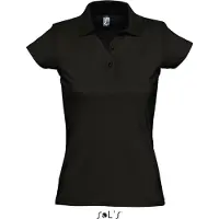 Sol SOLs 11376 | Damen Poloshirt Prescott - Farbe: Deep Black - Größe: M