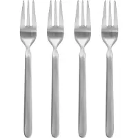 Blomus STELLA Set 4 Kuchengabeln, Besteck, Essbesteck, Tischbesteck, Edelstahl matt, Edelstahl, 63950