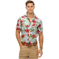 Superdry für Herren. M4010947A Blaues Hawaii-Hemd (M), Lässig, Baumwolle, Kurzarm