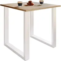 VCM Holzesstisch | H. 76 x B. 80 x T. 80 cm|hochwertiges und massives Fußgestell | Füße aus Eisen | Küchentisch - Xona U