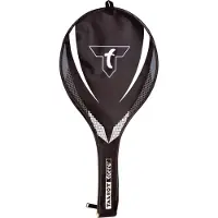 Talbot Torro 3/4 Badminton-Schlägerhülle, schwarz/weiss mit Reissverschluss, robustes Material, für alle