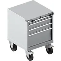Schäfer Shop Schubladenschrank mit Rollen WSK 27-27, 4 Schübe, bis 75 kg, B 564 x T 572 x H 770 mm, weißaluminium/weißaluminium