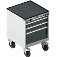 Schäfer Shop Schubladenschrank mit Rollen WSK 18-27, 4 Schübe, bis 75 kg, B 411 x T 572 x H 770 mm, anthrazitgrau/lichtgrau