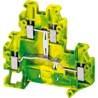 Schneider Electric NSYTRV44DPE Linergy-TR, Zweistockschutzleiterklemme, mit Schraubanschluss,für Leiterquersch. 4mm2,mit 2x2 Anschl.,in Farbe - 50 Stück