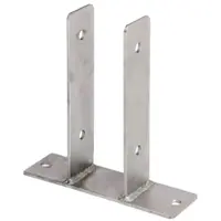 GAH Alberts Alberts U-Pfostenträger, Edelstahl, zum Aufschrauben, Materialstärke 4 mm, Breite 71 mm