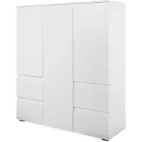 Die Möbelfundgrube Highboard mit 4 Schubladen weiß matt 116 cm - IMAGE -