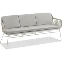 Niehoff Lido Bank Aluminium/Kordelgeflecht Ivory/Beige inkl. Sitzkissen
