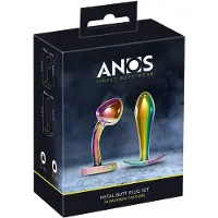 ANOS Metal Rainbow - Anal-Plug-Set aus Metall (2-teilig)