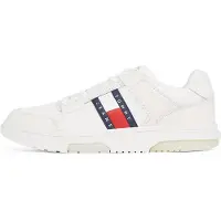 Tommy Hilfiger Eleganter weißer Herrensportschuh mit Kontrastdetails und herausnehmbarem Fußbett