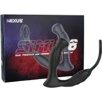 Nexus Simul8 - vibrierender Penisring mit Anal-Dildo (schwarz)