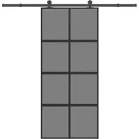 vidaXL Schiebetür mit Beschlag 90x205 cm Hartglas & Aluminium