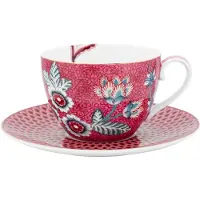 Pip studio Kaffeetasse Flower Festival Dark Pink 280 ml