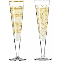 Ritzenhoff Champagnerglas "Champagnergläser Goldnacht 205 ml 2er Set gold"