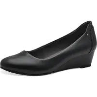 Jana Damen Pumps mit Keilabsatz Vegan, Black, 41