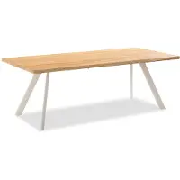 Niehoff Solid Tisch Aluminium/Teak Massivholz gebürstet Ivory/Holzfarben