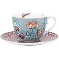 Pip studio Kaffeetasse Flower Festival Light Blue 280 ml