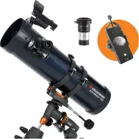 Celestron - Astromaster Reflector 130EQ - Fernglas mit Telefonadapter und T2-Barlow