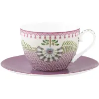 Pip studio Tasse & Untertasse Lily & Lotus Tiles Lilac 280 ml
