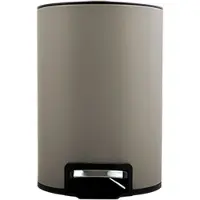 Spirella Kosmetikeimer 5 Liter Edelstahl mit Absenkautomatik und Inneneimer "Riku" Badezimmer Mülleimer Softclose Abfalleimer taupe