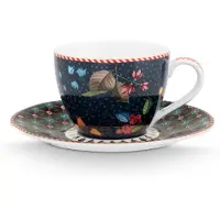 Pip studio Espressotasse mit Untertasse Berry Blues Blue (2-teilig)