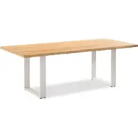 Niehoff Solid Tisch Aluminium/Teak Massivholz gebürstet Ivory/Holzfarben
