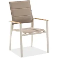 Niehoff 4er Set Lissabon Hochlehner Sitz und Rè1/4cken Textilen taupe gepolstert/Aluminiumgestell