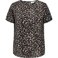 ONLY Carmakoma Shirtbluse "CARVICA SS TOP WVN NOOS" Materialmix, regular fit