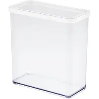 Rotho LOFT Premium Dose, Hochformat, 3,2 Liter, Frischhaltedose, Maße: 200 x 100 x 214 mm, Farbe: transparent / weiße Dichtung