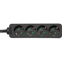 Deltaco GT-0422 power extension 4 AC outlet(s) Indoor Black