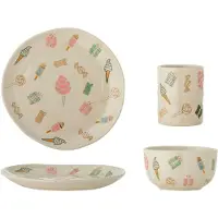 Bloomingville 3tlg. Kindergeschirrset "Sweets" in Creme/ Rosa - onesize