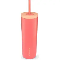 LifeStraw Go Steel Tumbler Apricot Pink, Trinkbecher mit Wasserfilter, 530 ml
