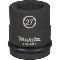 Makita E-22280, Steckschlüsselbuchse, Schwarz, 1 Kopf/Köpfe, 3/8", Metrisch, 27 mm