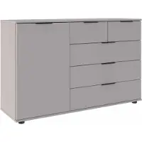 Die Möbelfundgrube Sideboard mit 5 Schubladen grau 130 cm - SAIGON