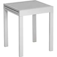 Merxx Balkontisch ausziehbar 65/130 x 65 cm - Aluminiumgestell Silber