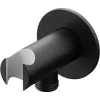 Steinberg Serie 100 Wandhalterung für Brausen inklusive Brauseanschlussbogen, 1001667S, Farbe: Mattschwarz