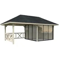 Palmako Pavillon »Bianca«, Aufstellmaße BxTxH: 672 x 384 x 319 cm, unbehandelt, Holz - braun