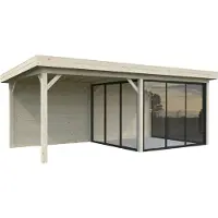 Palmako Pavillon Lenna Slide Plus 16,6 m² Set 706 588 x 300 cm natur