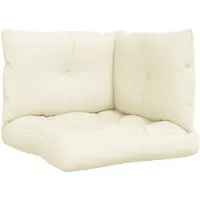 vidaXL Palettenkissen 3-tlg. Creme Stoff