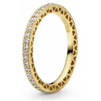 Pandora 168655C01-62 - Funkeln und Herzen Ring - Gelbgold Vergoldung - Zirkonia - Gr. 62