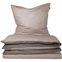 Schiesser Bettwäscheset Doubleface | Unifarben | Renforcé | 2-teilig | 100% Baumwolle | Angenehm weich & glatt | YKK-Reißverschluss | 155x220 cm + 80x80 cm | Taupe-Dunkelgrau