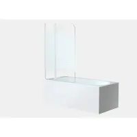Aurlane Badewannenaufsatz 2-teilig White Elegance 2 100 x 140 cm Klarglas Profilfarbe weiß BWF250W