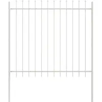 vidaXL Gartenzaun WOERDEN 1,7 x 1,5 m Pulverbeschichteter Stahl Weiß
