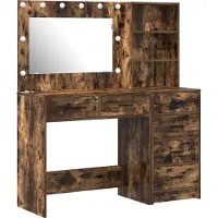 vidaXL Schminktisch 2 Stk. Braun 78,5 x 41 x 135 cm Holzwerkstoff