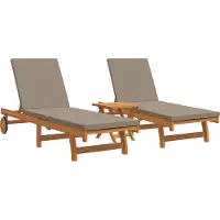 vidaXL Sonnenliege 2-Person 3 pcs Braun Massivholz Akazie
